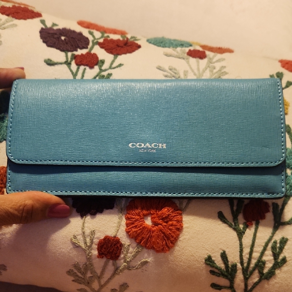 Coach Turquoise Slim Wallet - Picture 6 of 6